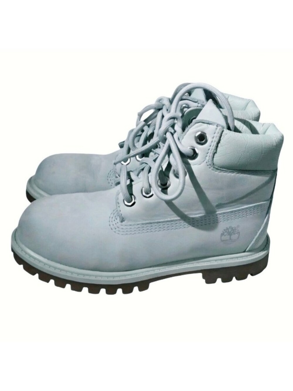 Timberland 6-Inch Premium Waterproof Boots Mint Green / Light Blue Kids Sz 12T